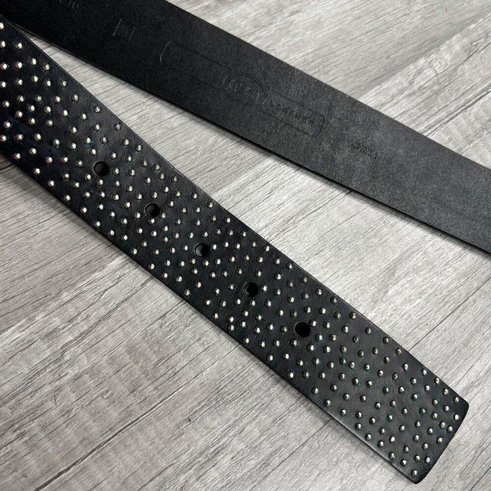 Fossil Black Leather Studded Belt Marked as a Medium - Picture 4 of 8